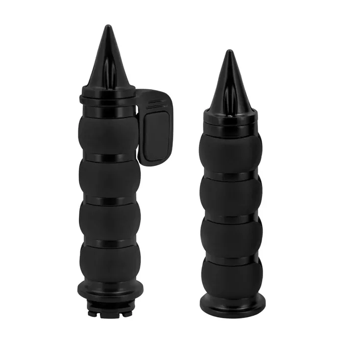 1″ Non-Slip Rubber Spike Hand Grips Fits For Harley Softail Dyna Sportster Mactions