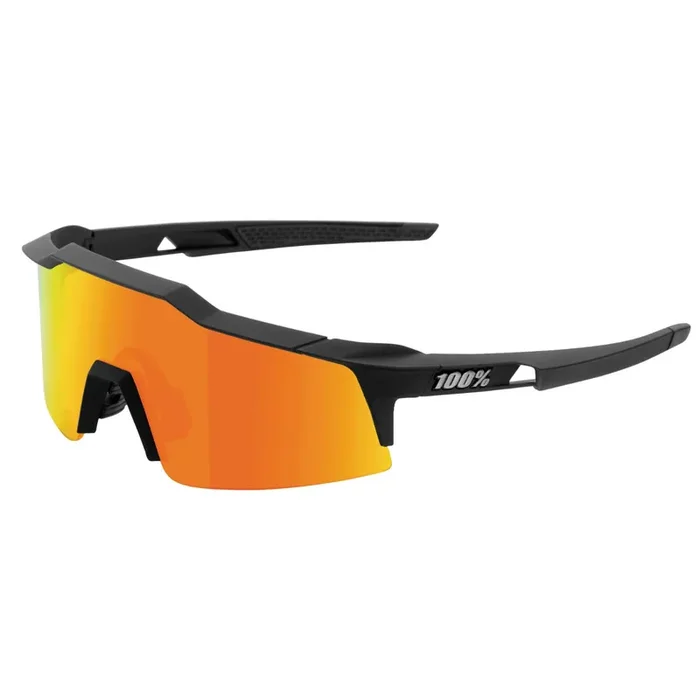 100% Speedcraft SL Sunglasses Soft Tact Black w/Red Multilayer HiPER Lens – 61002-100-43