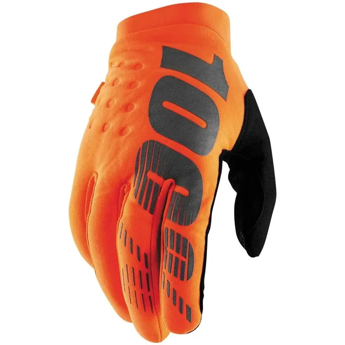 100% Youth Brisker Cold-Weather Gloves Fluorescent Orange/Black