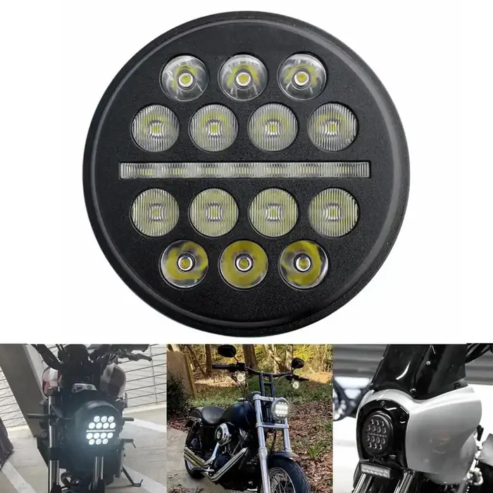 5.75″ LED Headlight Buck-Shot Slim-Line Mini-Multi Projection Headlamp For Harley Dyna Softail Sportster Street Street Rod 1988-2022