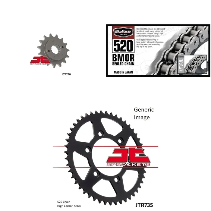 520 BMOR Chain Natural,Front & Rear Sprocket Kit DUCATI 620 Monster ie 2005-2006