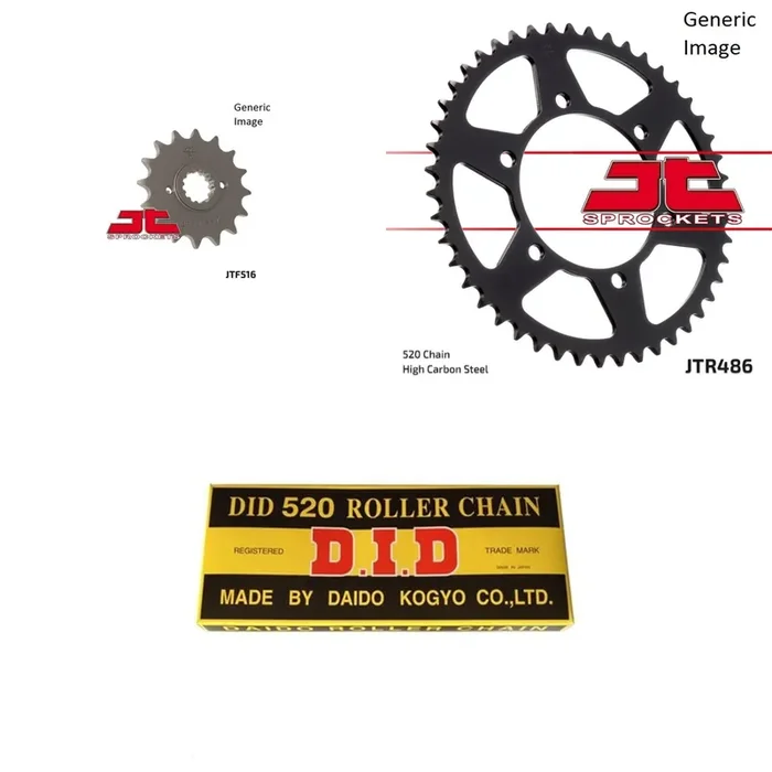520 Chain,Front & Rear Sprocket Kit KAWASAKI EX250-F Ninja 250R 2006-2007