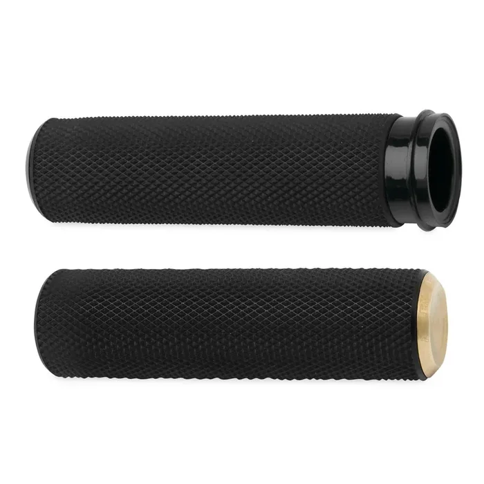 Arlen Ness Fusion Brass Knurled Hand Grips Harley Throttle By Wire Models New