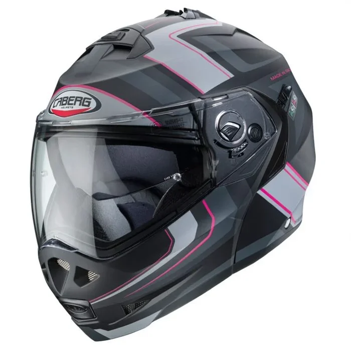 CABERG DUKE 2 TOUR MATT BLACK/PINK/ANTHRACITE/SILVER HELMET