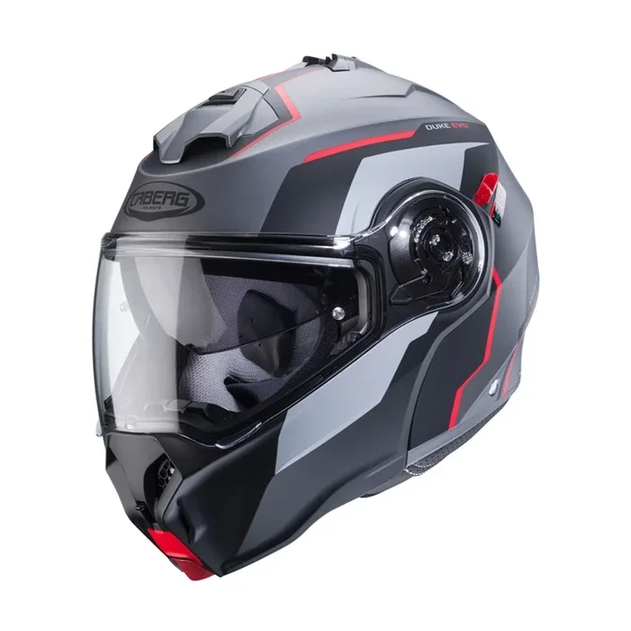 CABERG DUKE EVO MOVE MATT GUN METAL/BLACK/RED HELMET