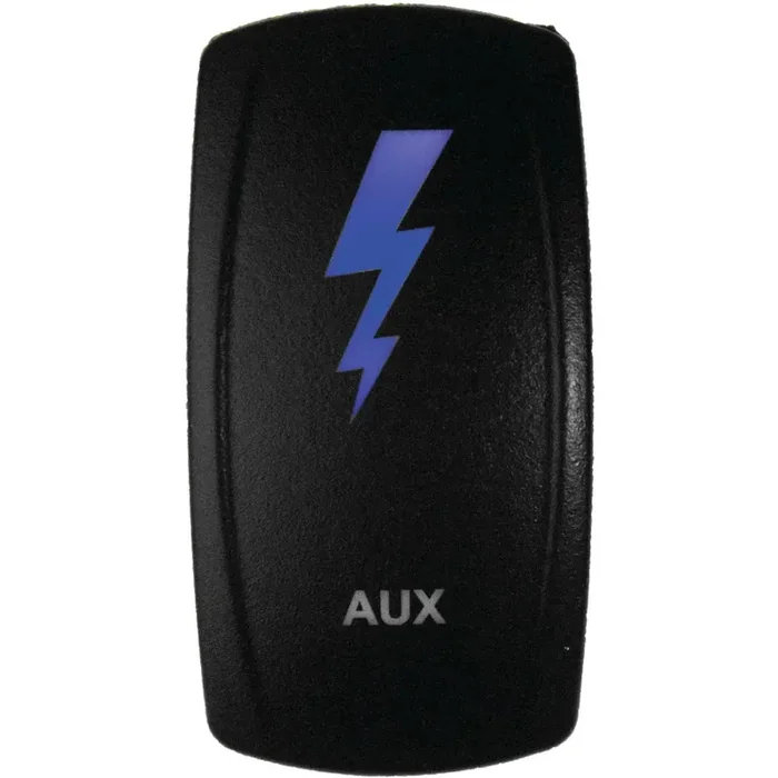 DragonFire Racing Laser-Etched Dual LED Switch – Auxillary On/Off – Blue – 04-0128