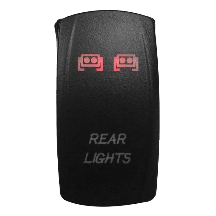 DragonFire Racing Laser-Etched Dual LED Switch – Rear light on/off – Red – 04-0071
