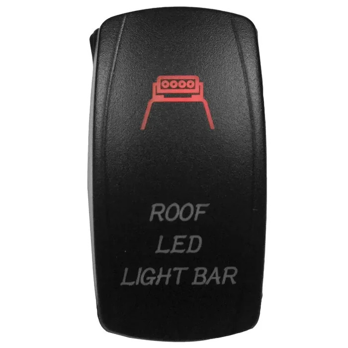 DragonFire Racing Laser-Etched Dual LED Switch – Roof LED on/off – Red – 04-0075
