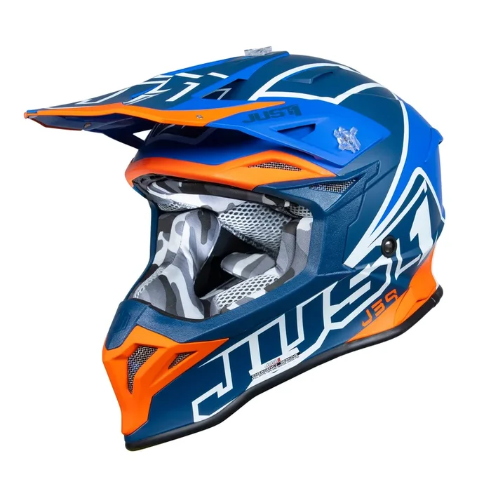 Just1 J39 Thruster Helmet – White/Orange/Blue