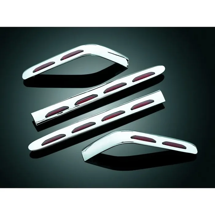 Kuryakyn Rear LED Chrome Saddlebag Molding Trim Set Red Lens Goldwing Honda GL
