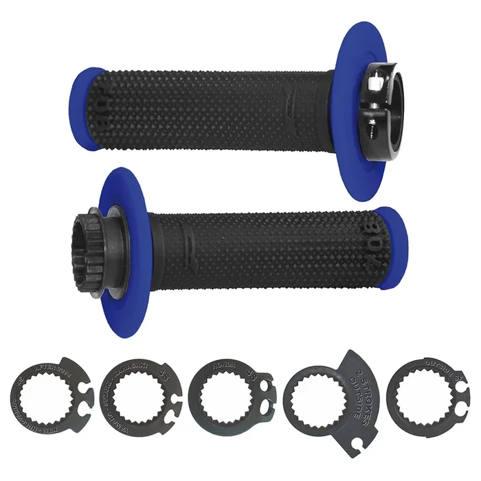 PRO GRIP 708 DUAL DENSITY FULL DIAMOND LOCK ON GRIPS BLACK/BLUE