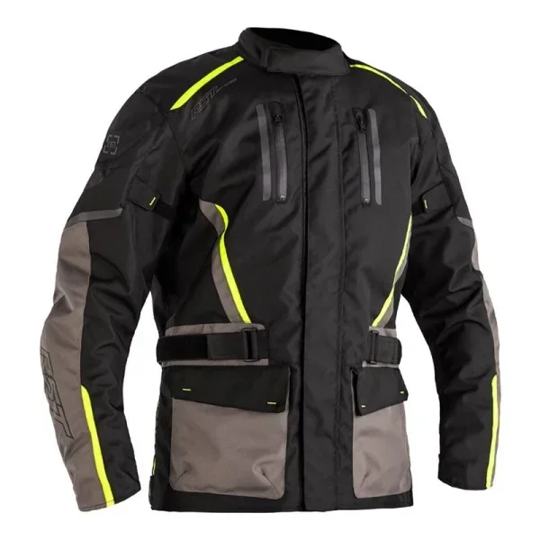 RST Axiom Airbag CE Textile Jacket – Black/Grey/Flo Yellow – Textile Jackets