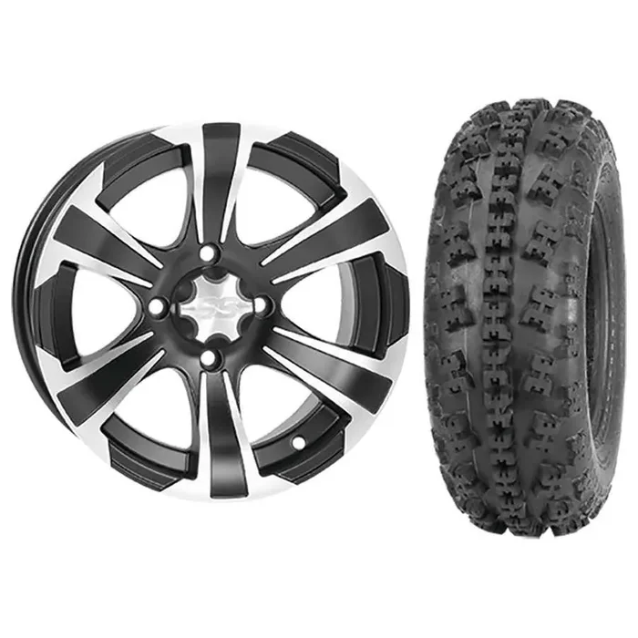 Set of 2 Mounted Wheel and Tire Kit Wheel 10×5 3+2 4/156 Tire 21×7-10 4 Ply