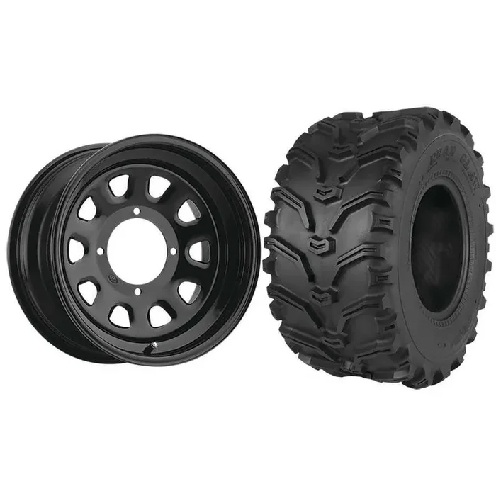Set of 2 Mounted Wheel and Tire Kit Wheel 12×7 2+5 4/110 Tire 26×11-12 6 Ply