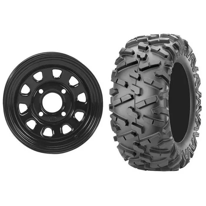 Set of 2 Mounted Wheel and Tire Kit Wheel 12×7 4+3 4/156 Tire 26×9-12 6 Ply