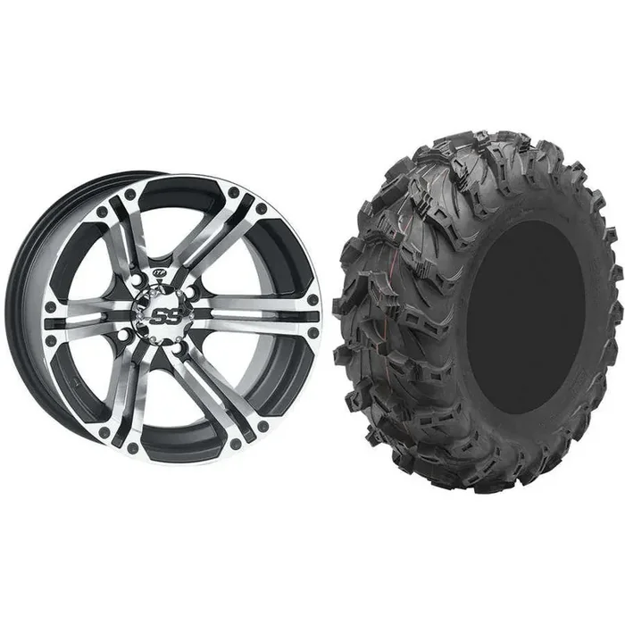 Set of 2 Mounted Wheel and Tire Kit Wheel 12×7 4+3 4/156 Tire 26×9-12 8 Ply