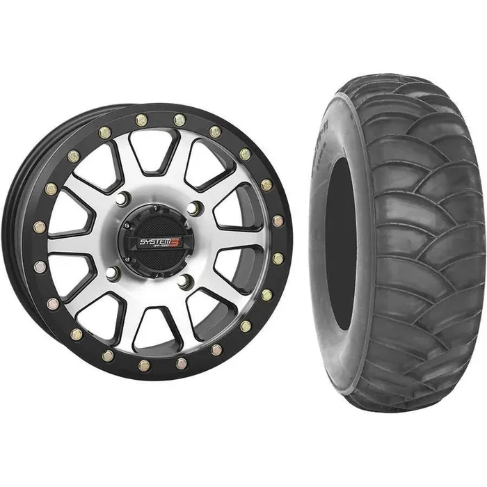Set of 2 Mounted Wheel and Tire Kit Wheel 14×10 5+5 4/110 Tire 30×12-14 2 Ply