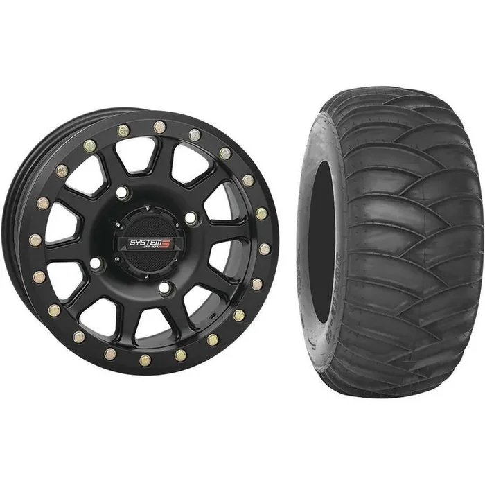 Set of 2 Mounted Wheel and Tire Kit Wheel 14×10 5+5 4/156 Tire 30×12-14 2 Ply