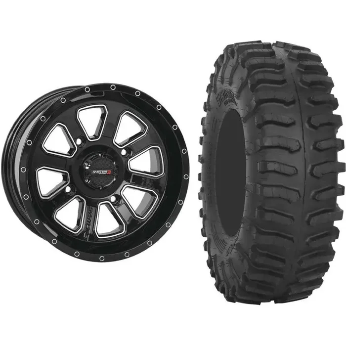 Set of 2 Mounted Wheel and Tire Kit Wheel 14×7 4+3 4/137 Tire 28×10-14 8 Ply