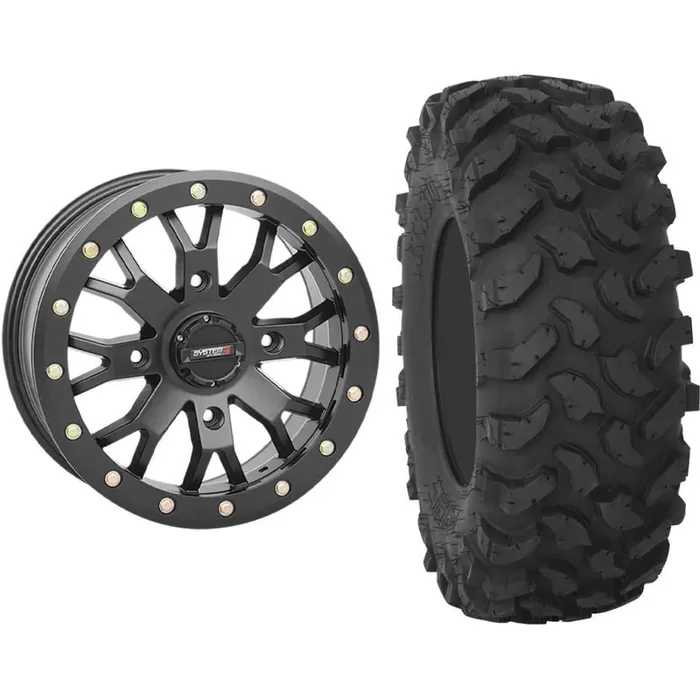 Set of 2 Mounted Wheel and Tire Kit Wheel 14×7 4+3 4/137 Tire 28×10-14 8 Ply