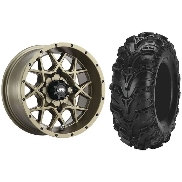 Set of 2 Mounted Wheel and Tire Kit Wheel 14×7 4+3 4/137 Tire 28×11-14 6 Ply