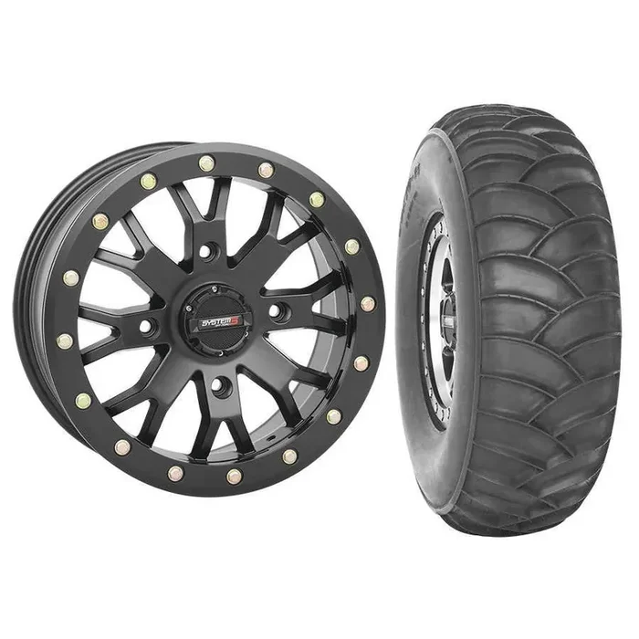 Set of 2 Mounted Wheel and Tire Kit Wheel 14×7 4+3 4/137 Tire 30×10-14 2 Ply
