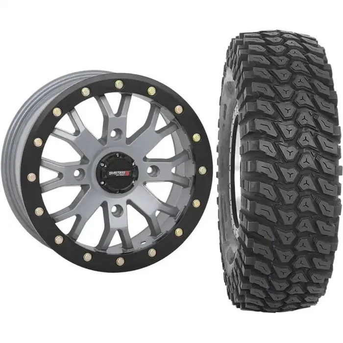 Set of 2 Mounted Wheel and Tire Kit Wheel 14×7 4+3 4/137 Tire 30×10-14 8 Ply