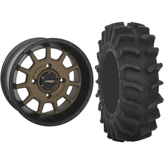 Set of 2 Mounted Wheel and Tire Kit Wheel 14×7 4+3 4/156 Tire 28×10-14 8 Ply