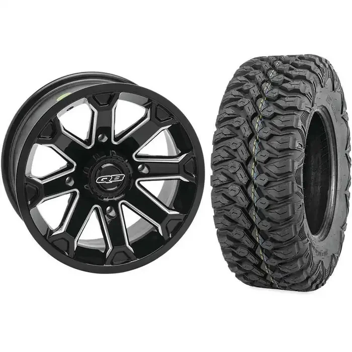 Set of 2 Mounted Wheel and Tire Kit Wheel 14×7 4+3 4/156 Tire 28×10-14 8 Ply