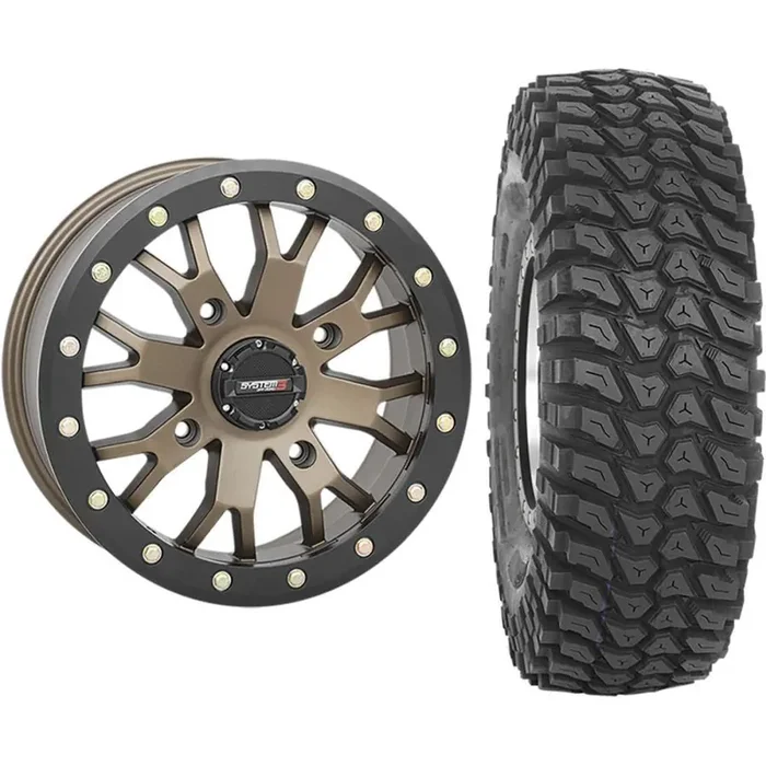 Set of 2 Mounted Wheel and Tire Kit Wheel 14×7 4+3 4/156 Tire 30×10-14 8 Ply