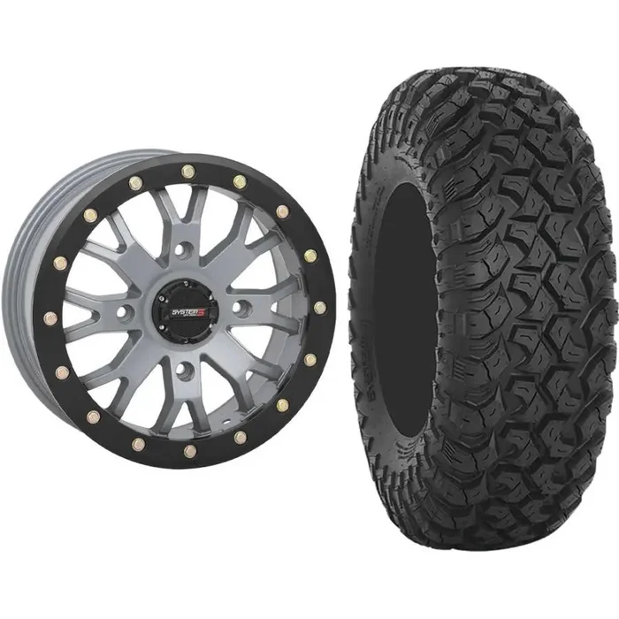 Set of 2 Mounted Wheel and Tire Kit Wheel 14×7 4+3 4/156 Tire 30×10-14 8 Ply