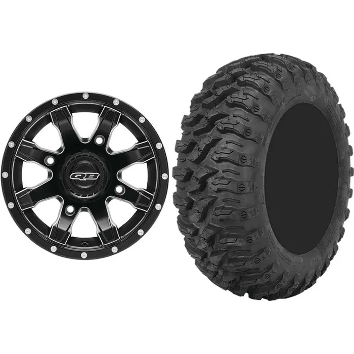 Set of 2 Mounted Wheel and Tire Kit Wheel 14×7 5+2 4/110 Tire 26×9-14 8 Ply