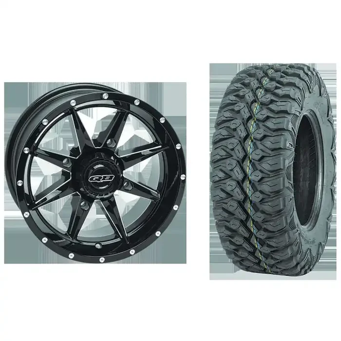 Set of 2 Mounted Wheel and Tire Kit Wheel 14×7 5+2 4/110 Tire 27×11-14 8 Ply