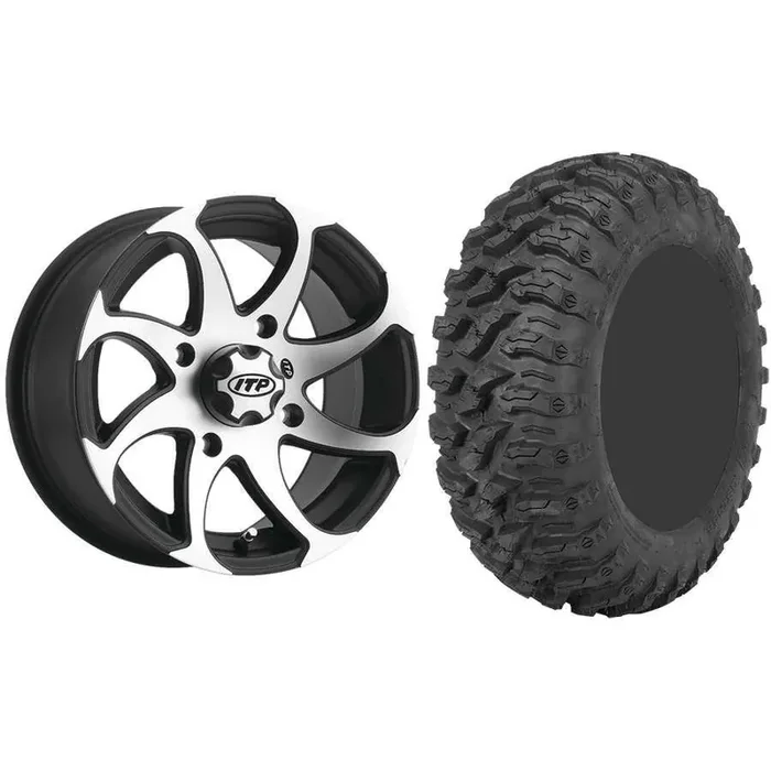Set of 2 Mounted Wheel and Tire Kit Wheel 14×7 5+2 4/137 Tire 27×11-14 8 Ply