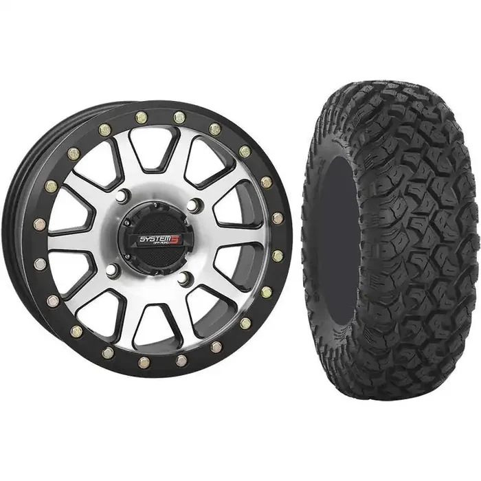 Set of 2 Mounted Wheel and Tire Kit Wheel 14×7 5+2 4/137 Tire 30×10-14 8 Ply
