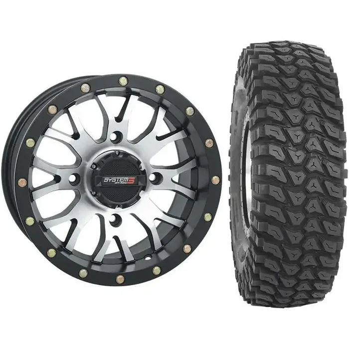 Set of 2 Mounted Wheel and Tire Kit Wheel 14×7 5+2 4/137 Tire 30×10-14 8 Ply