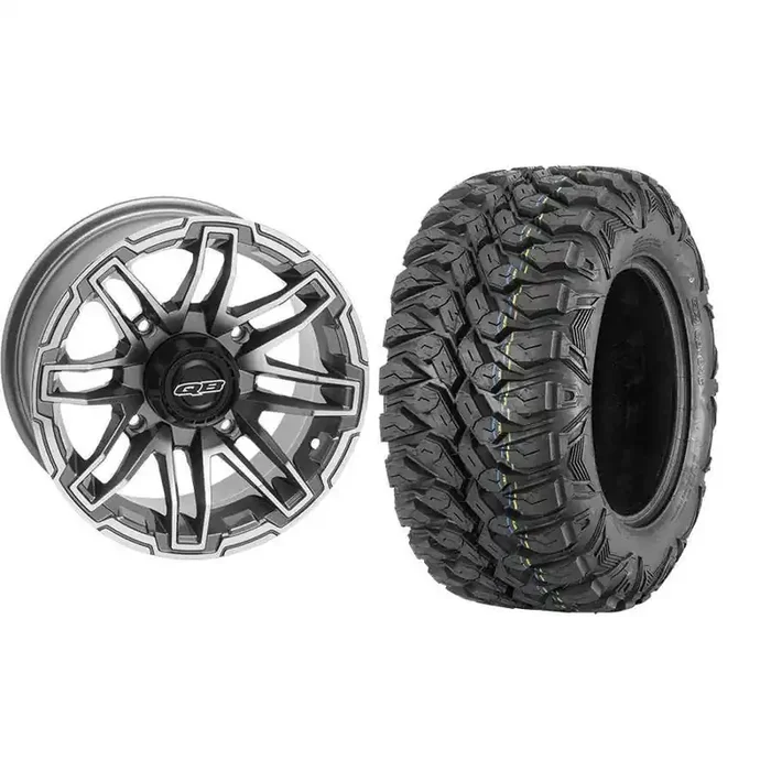Set of 2 Mounted Wheel and Tire Kit Wheel 14×7 5+2 4/137 Tire 30×10-14 8 Ply