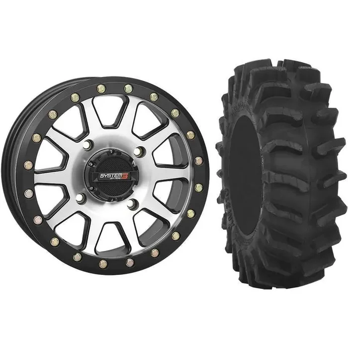 Set of 2 Mounted Wheel and Tire Kit Wheel 14×7 5+2 4/137 Tire 31×9.5-14 8 Ply