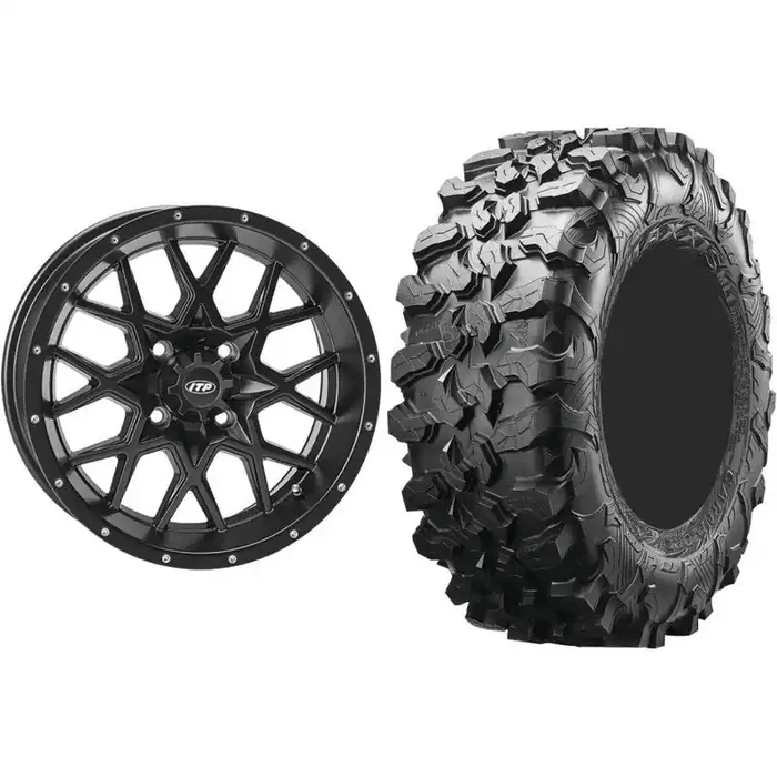 Set of 2 Mounted Wheel and Tire Kit Wheel 14×7 5+2 4/137 Tire 32×10-14 8 Ply