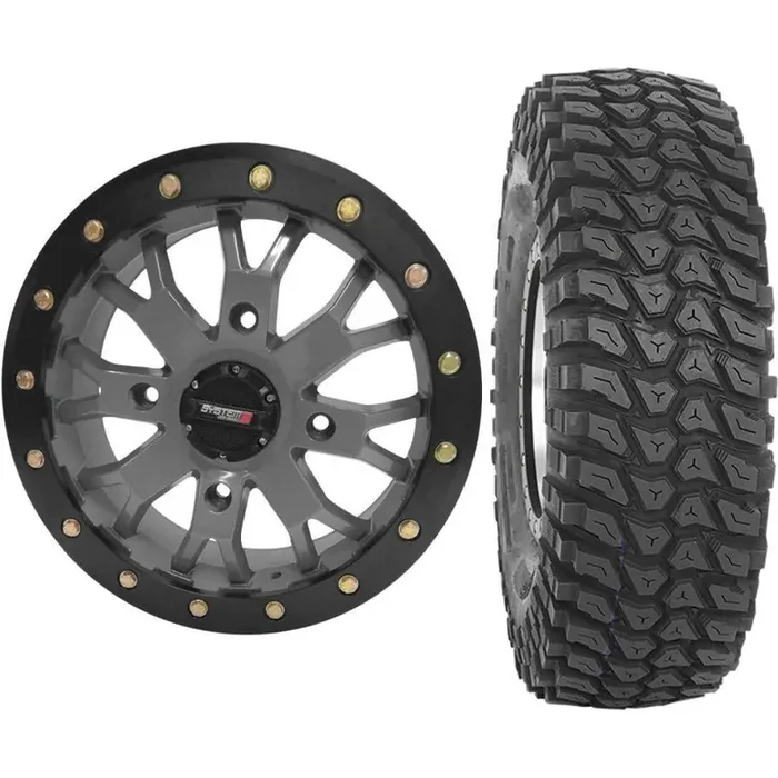 Set of 2 Mounted Wheel and Tire Kit Wheel 14×7 6+1 4/156 Tire 30×10-14 8 Ply