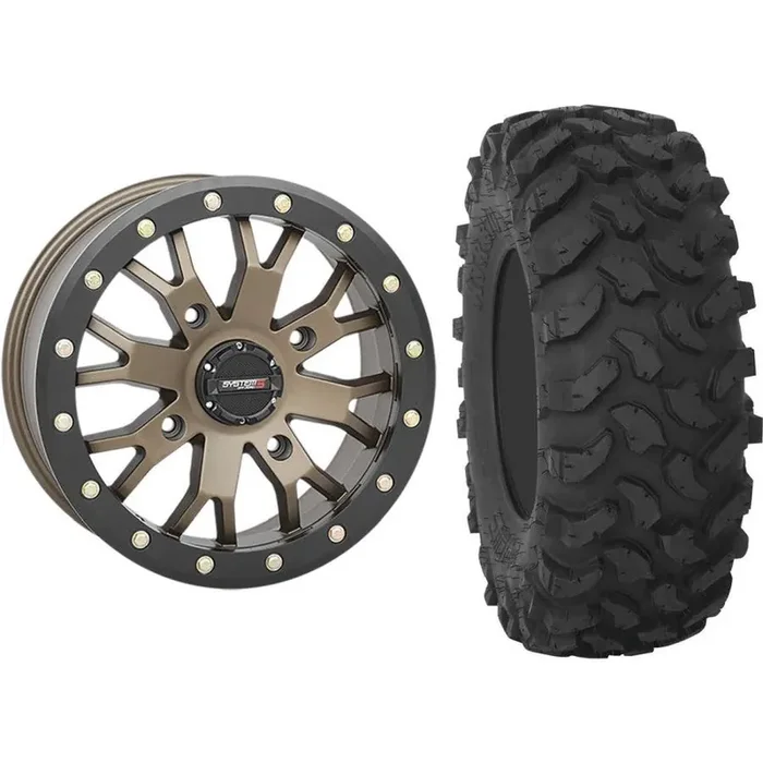 Set of 2 Mounted Wheel and Tire Kit Wheel 14×7 6+1 4/156 Tire 32×10-14 8 Ply