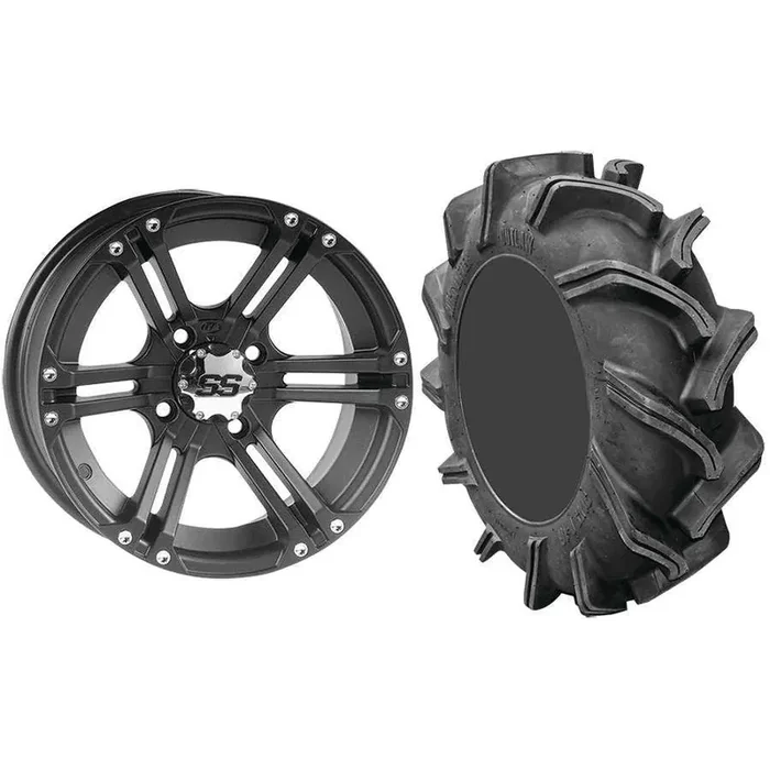 Set of 2 Mounted Wheel and Tire Kit Wheel 14×8 3+5 4/110 Tire 29.5×9-14 6 Ply