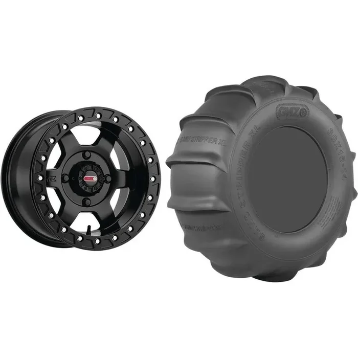 Set of 2 Mounted Wheel and Tire Kit Wheel 15×10 5+5 4/156 Tire 32×13-15 4 Ply