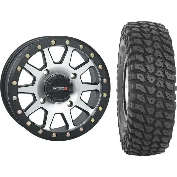Set of 2 Mounted Wheel and Tire Kit Wheel 15×7 5+2 4/137 Tire 35×10-15 8 Ply