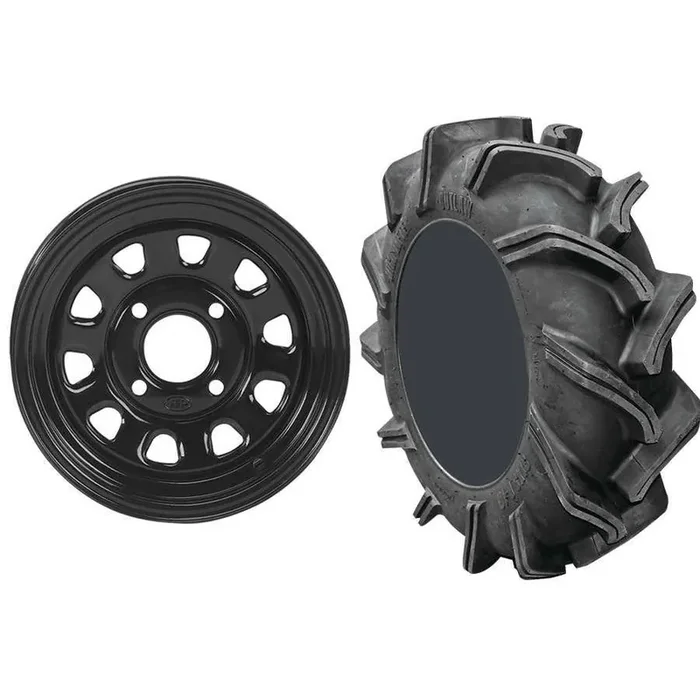 Set of 2 Mounted Wheel and Tire Kit Wheel 20×6.5 4+2.5 4/156 Tire 28×9-14 6 Ply