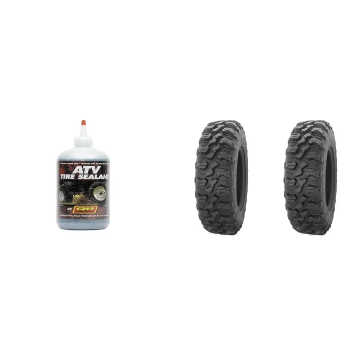 Set of 2 QUADBOSS QBT446 Rear Tires 25x10R-12 8-ply with Sealant