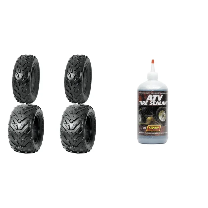 Set of 4 ATV Tires (DI-K211 25×8-12 Front, DI-K721A 25×10-12 Rear) with Sealant