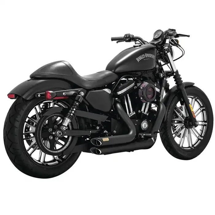 Vance & Hines 47429 40th Anniversary Shortshots Staggered Black Exhaust 14-19 XL